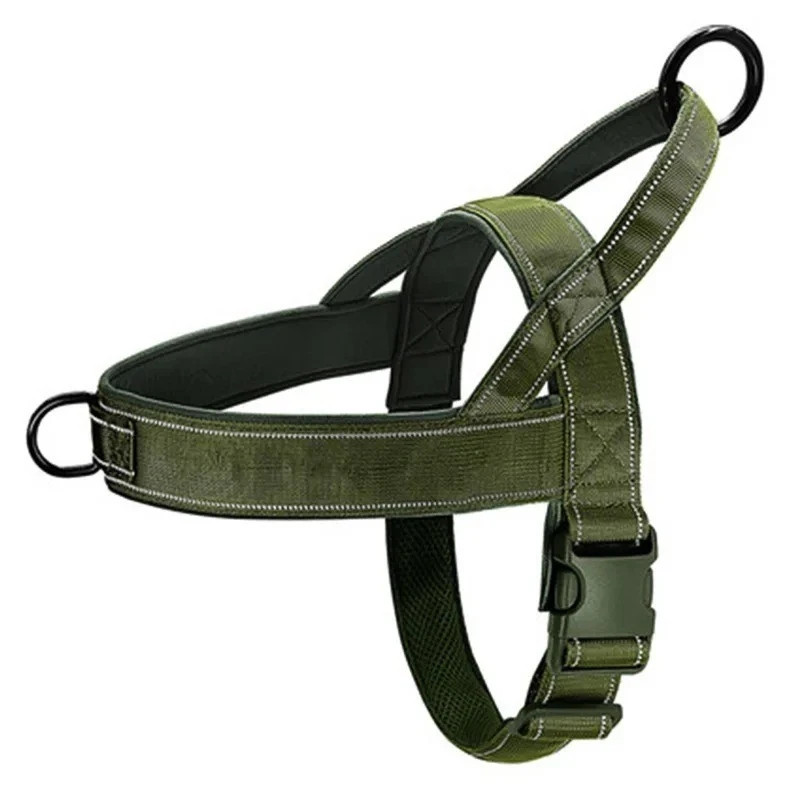 Tactical Dog Harness No Pull 1000D Nylon Large Dogs Handle Reflective Vest