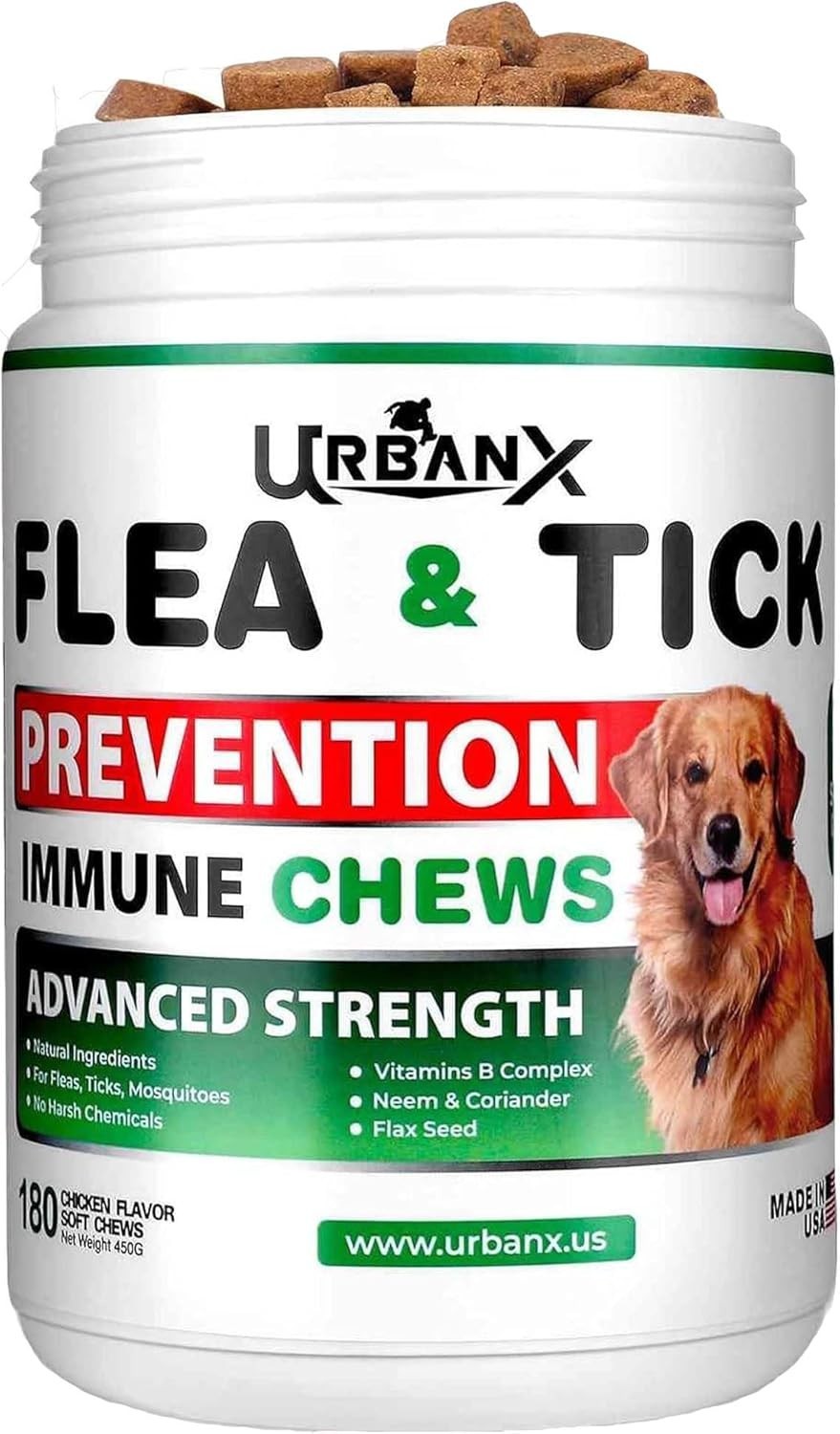 Flea Tick Prevention for Dogs Soft Chews 180 Ct Immune Support All Natural