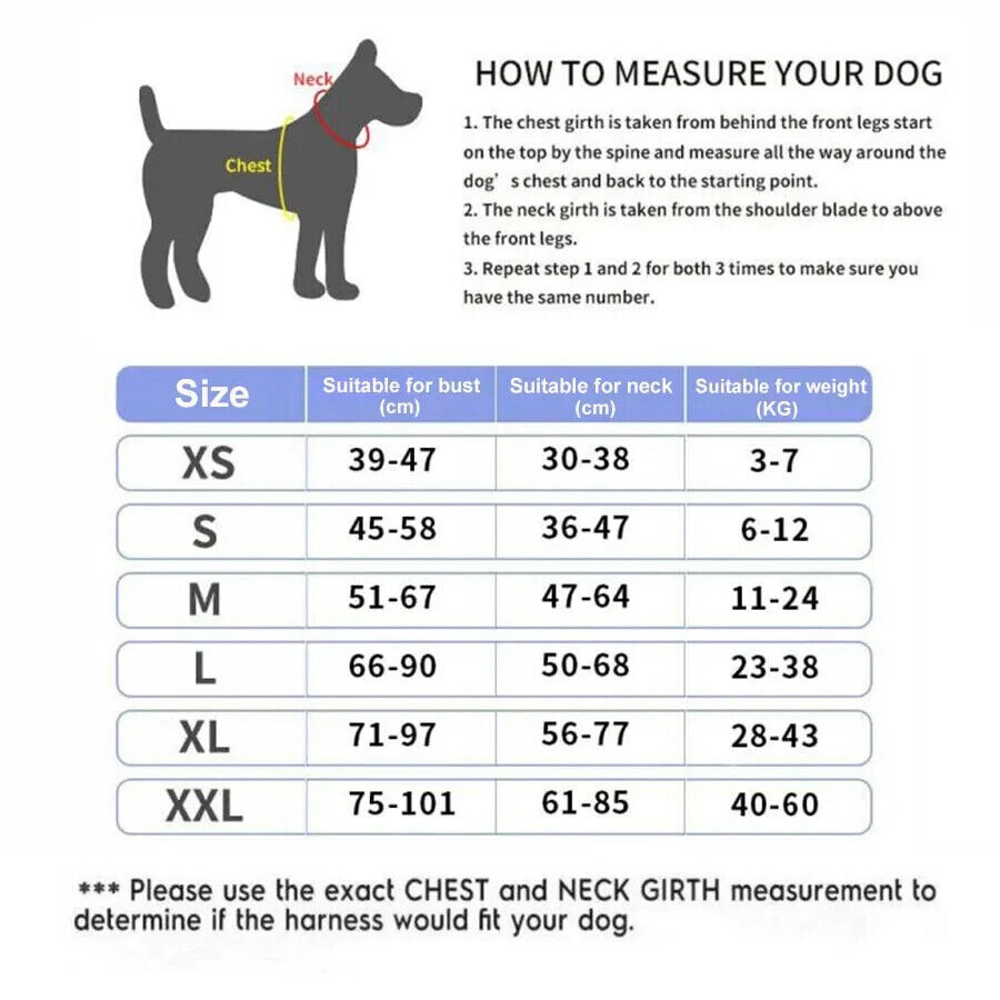 Reflective Service Dog Vest Harness, Woven Nylon with Adjustable Straps XS-XXL