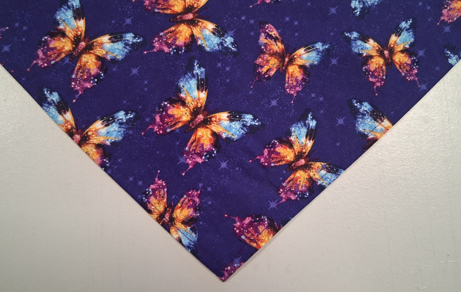 Dog Bandana/Scarf, Tie On, Purple, Butterflies, XS, S, M, L