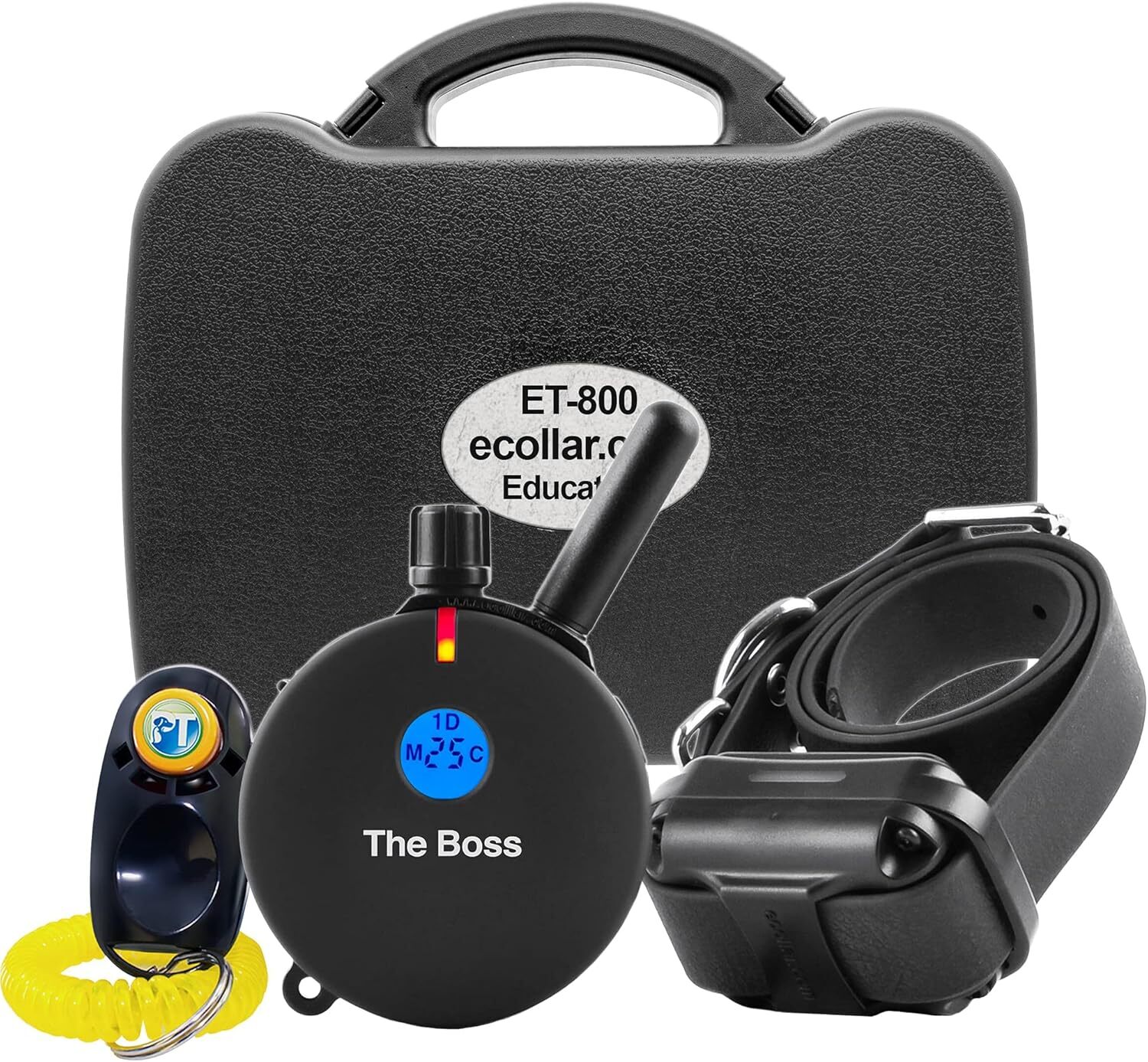 Boss Educator ET-800 Remote Dog Training Collar Black with PetsTEK Clicker