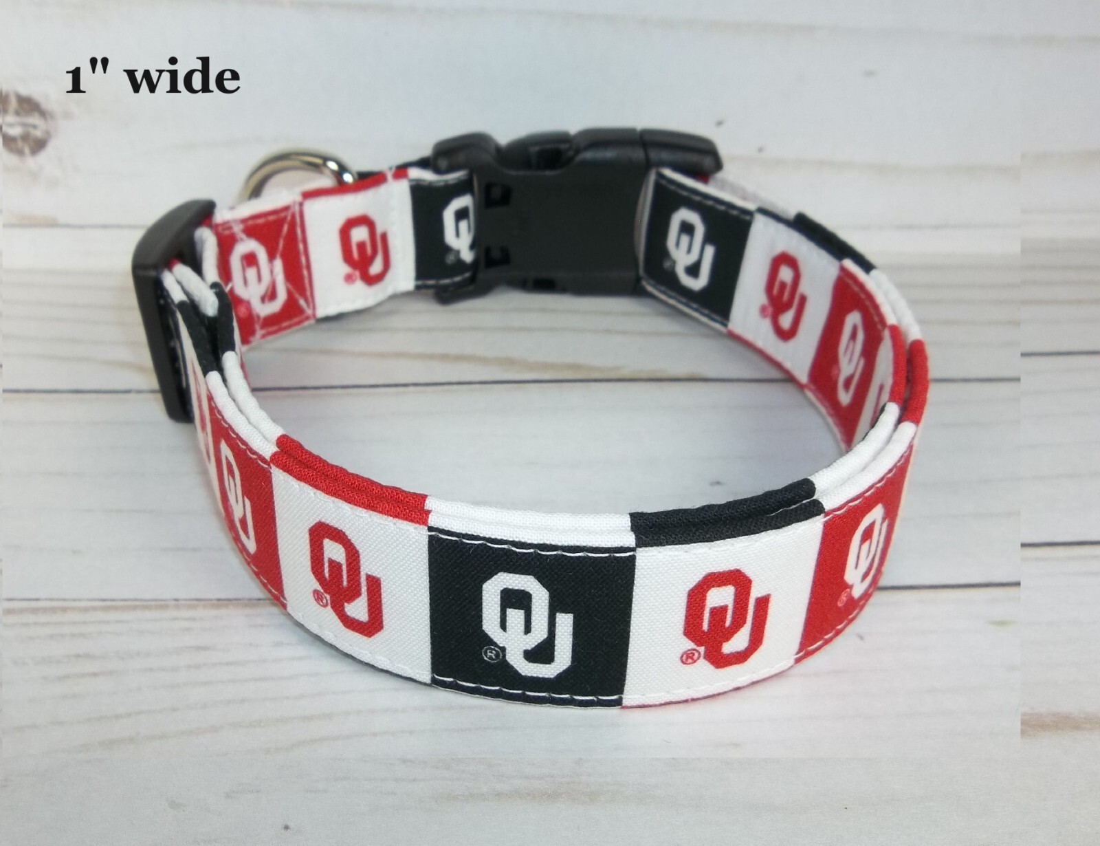 Oklahoma Sooners OU Terri’s Dog Collar handmade adjustable fabric University of
