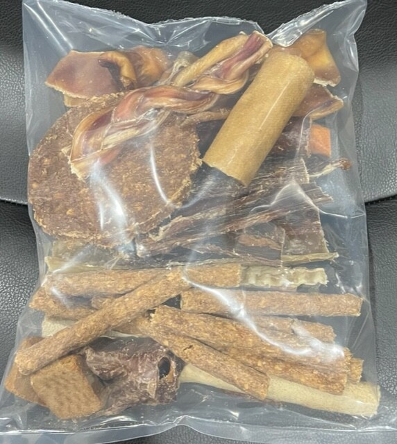 Natural Bargain Value Bag with 10+ Variety Treats for Dogs Bully Himalayan Beef