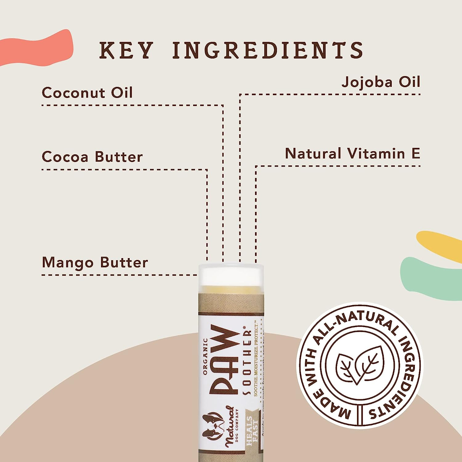Organic Paw Soother Balm Travel Stick for Dogs