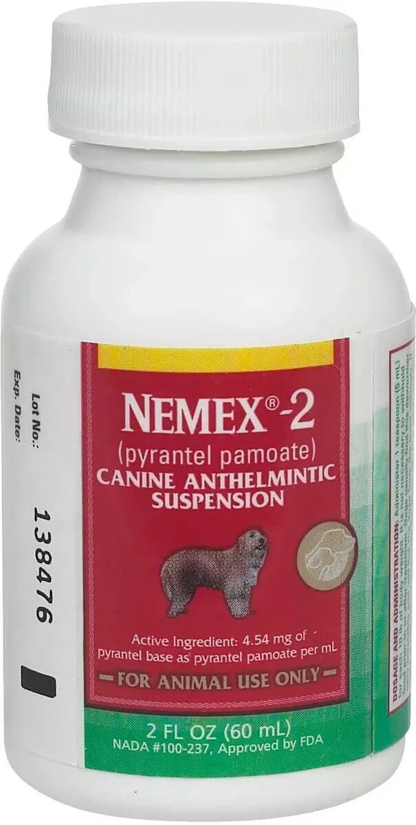 Nemex-2 Oral Liquid Dog Wormer 60 ml Pyrantel Pamoate