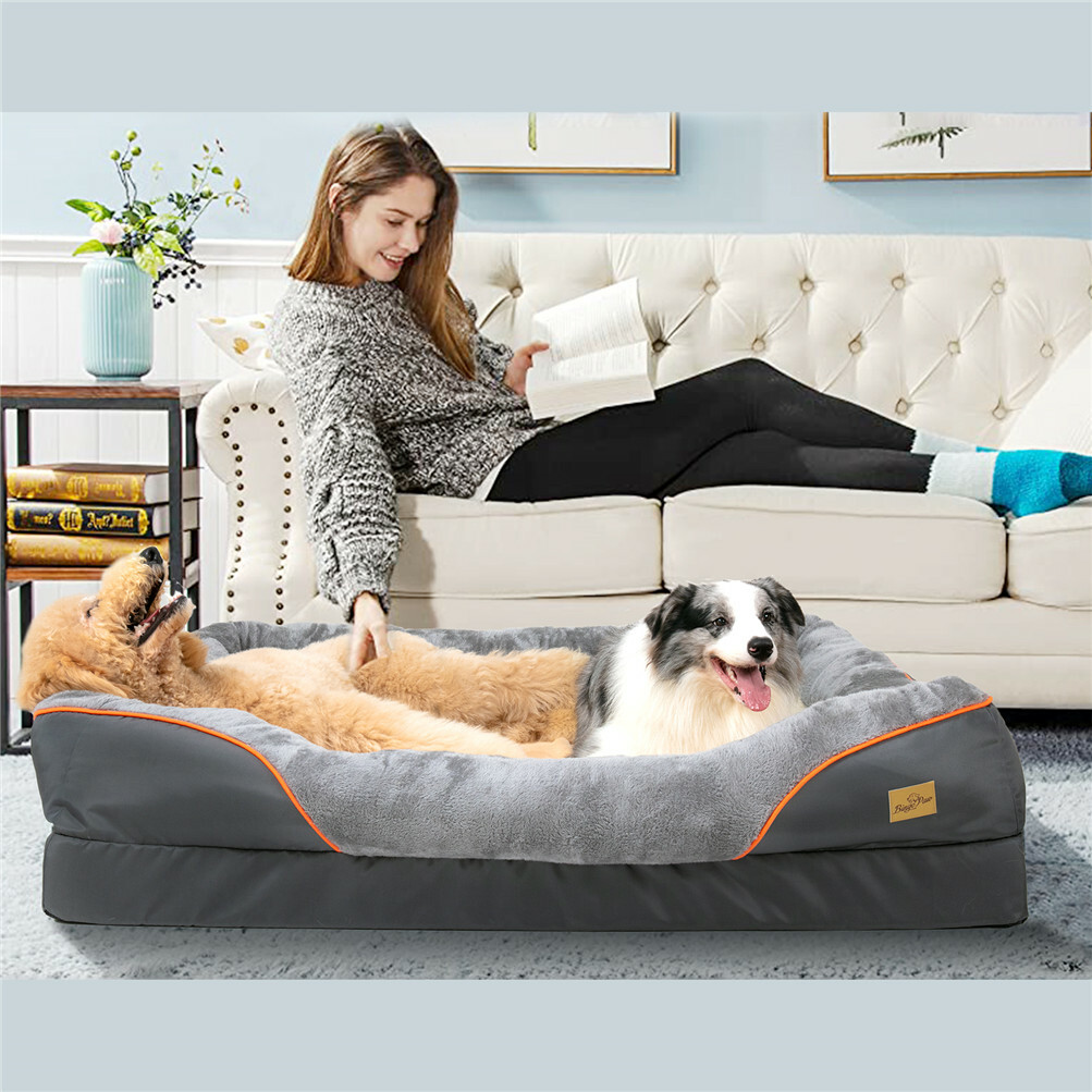 Washable Thicken Dog Bed Extra Large Pet Bed with Bolster Comfort Pet Basket XXL