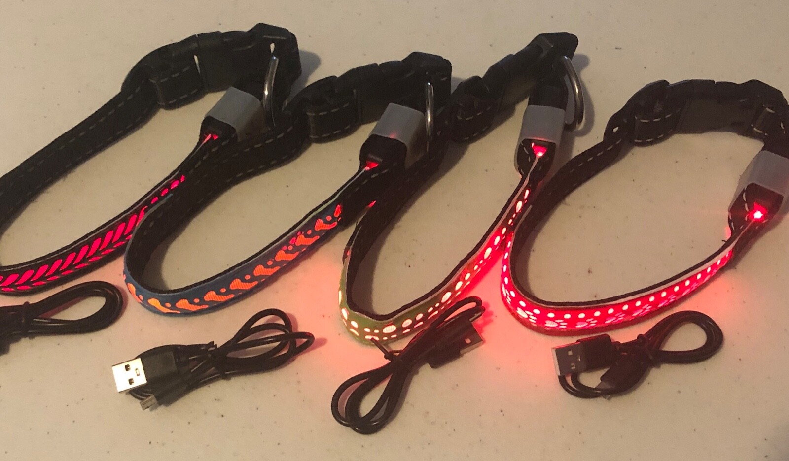 PREMIUM Rechargeable LED Pet Glow COLLAR rugged safety flash light-up FOR dog