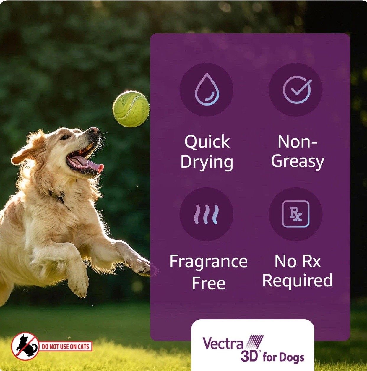 Vectra 3D for Dogs Flea Tick & Mosquito Treatment & Prevention for Medium Dogs
