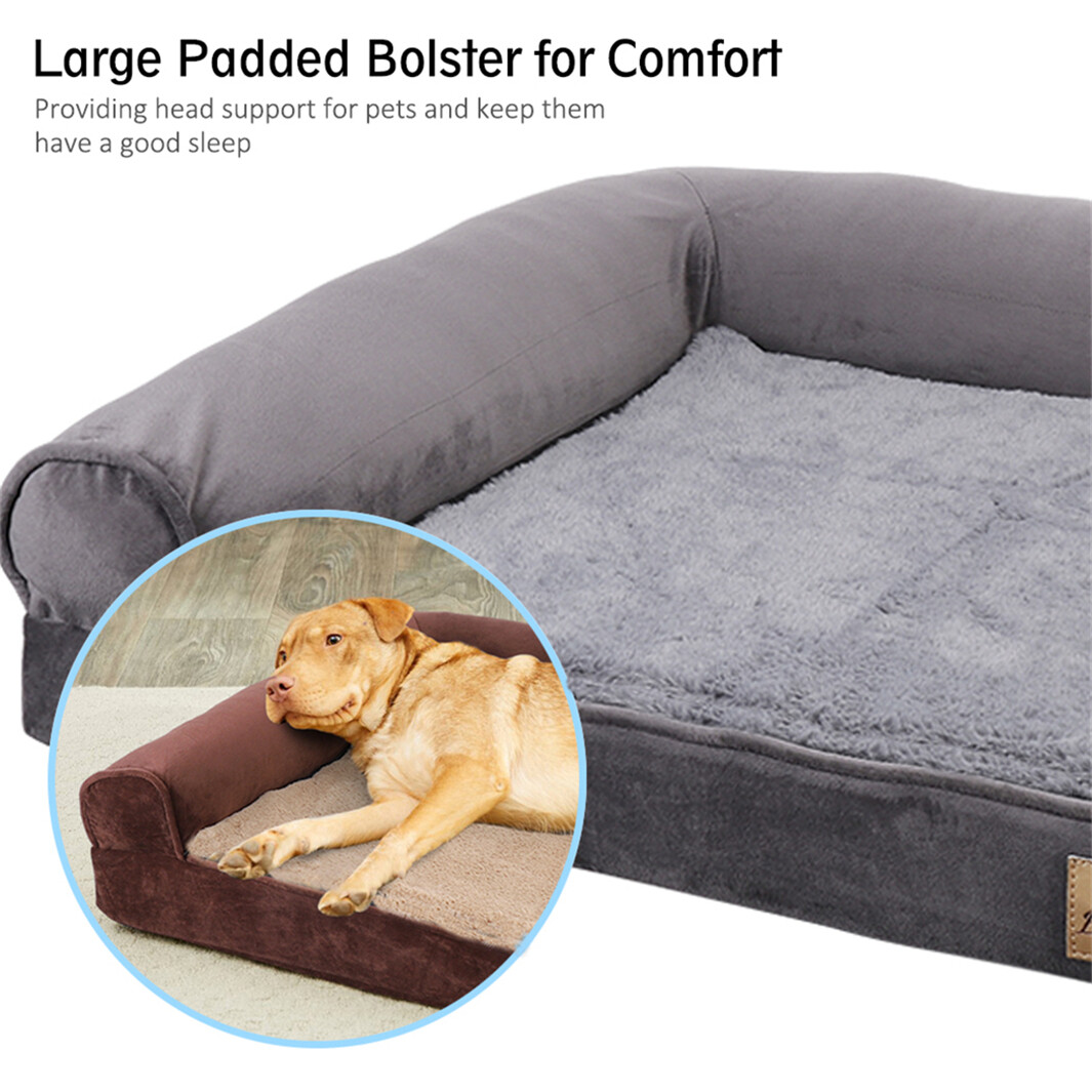 Jumbo XXXL Calming Dog Bed Orthopaedic Sofa Waterproof Washable Cover Plush Mat