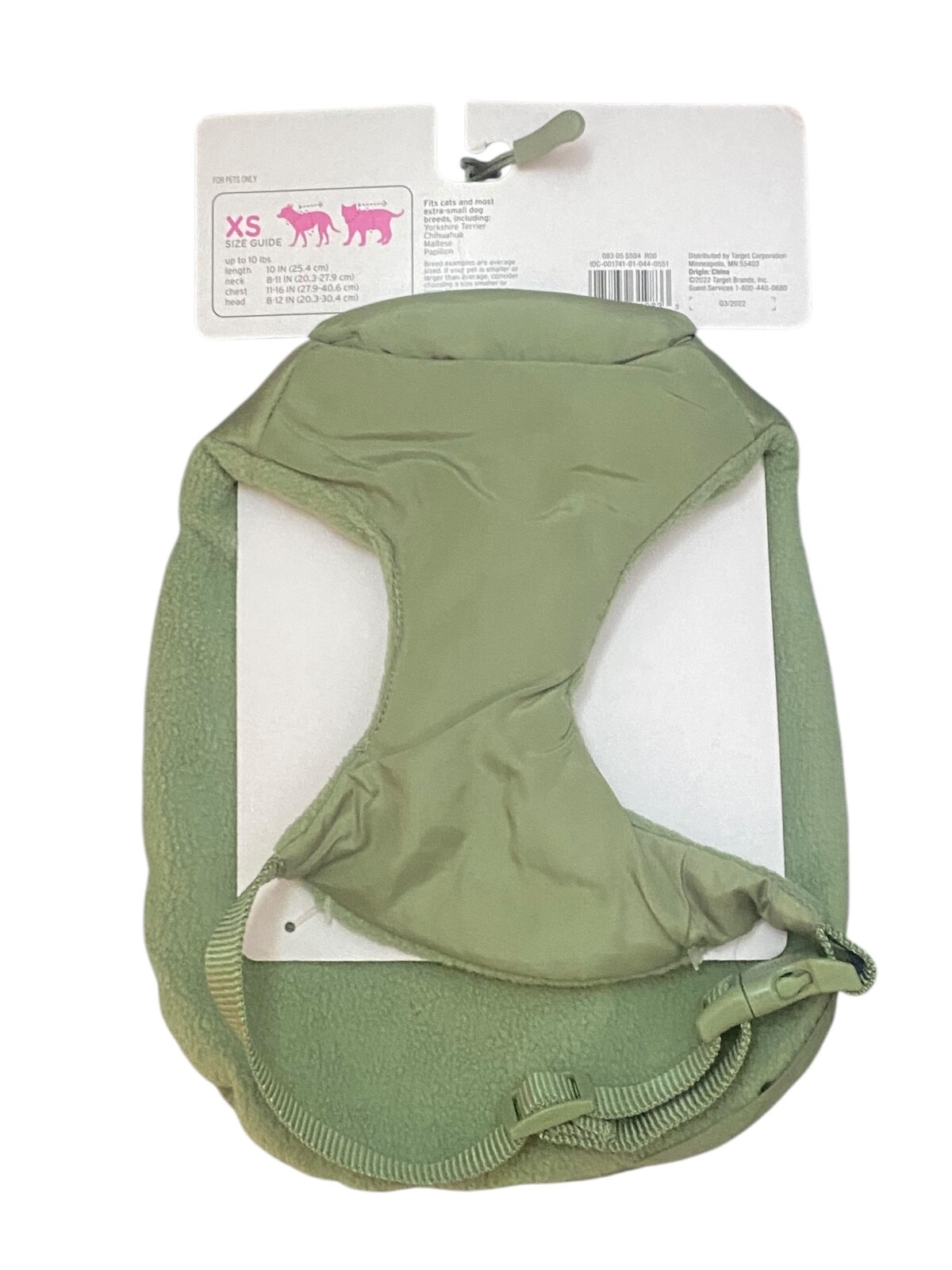 Boots & Barkley Dog or Cat Puffer Jacket W/ Buckle, Green Choose Your Size
