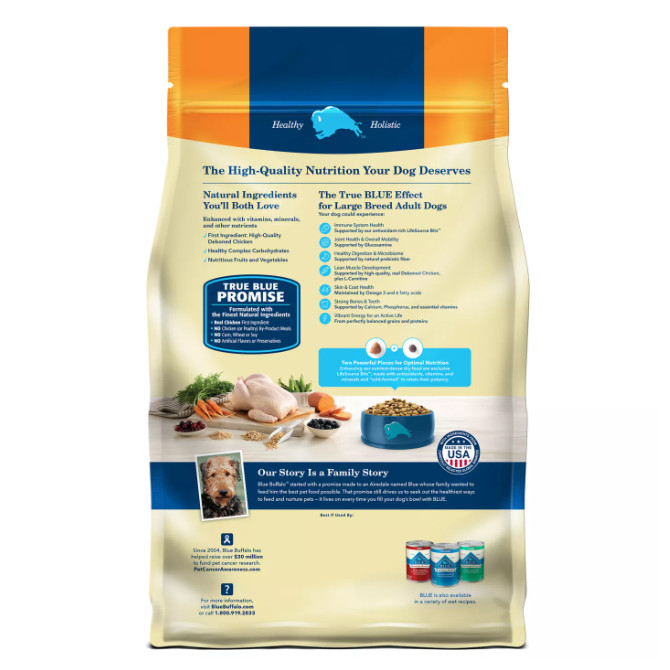 Blue Buffalo Life Protection Large Breed Adult Dog Food Chicken Brown Rice 30 lb