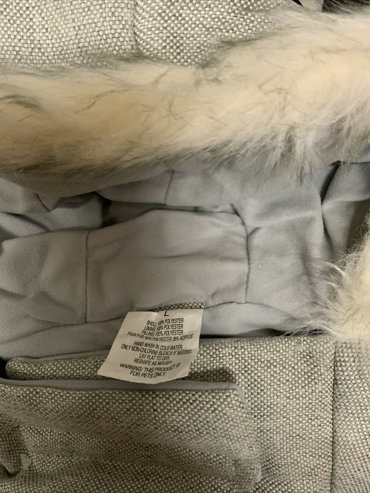 🐕 Boots & Barkley Dog Puffer Large Gray Tweed 🆕 As Shown
