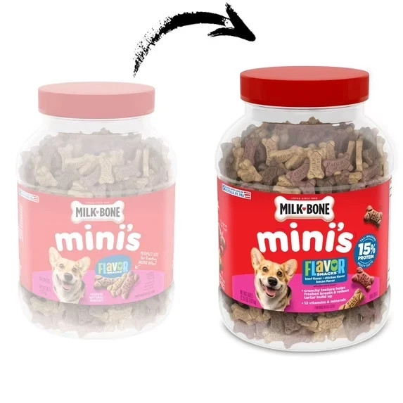 Milk-Bone Mini’s Flavor Snacks Dog Treats, 36 Ounce Crunchy Texture Helps Reduce
