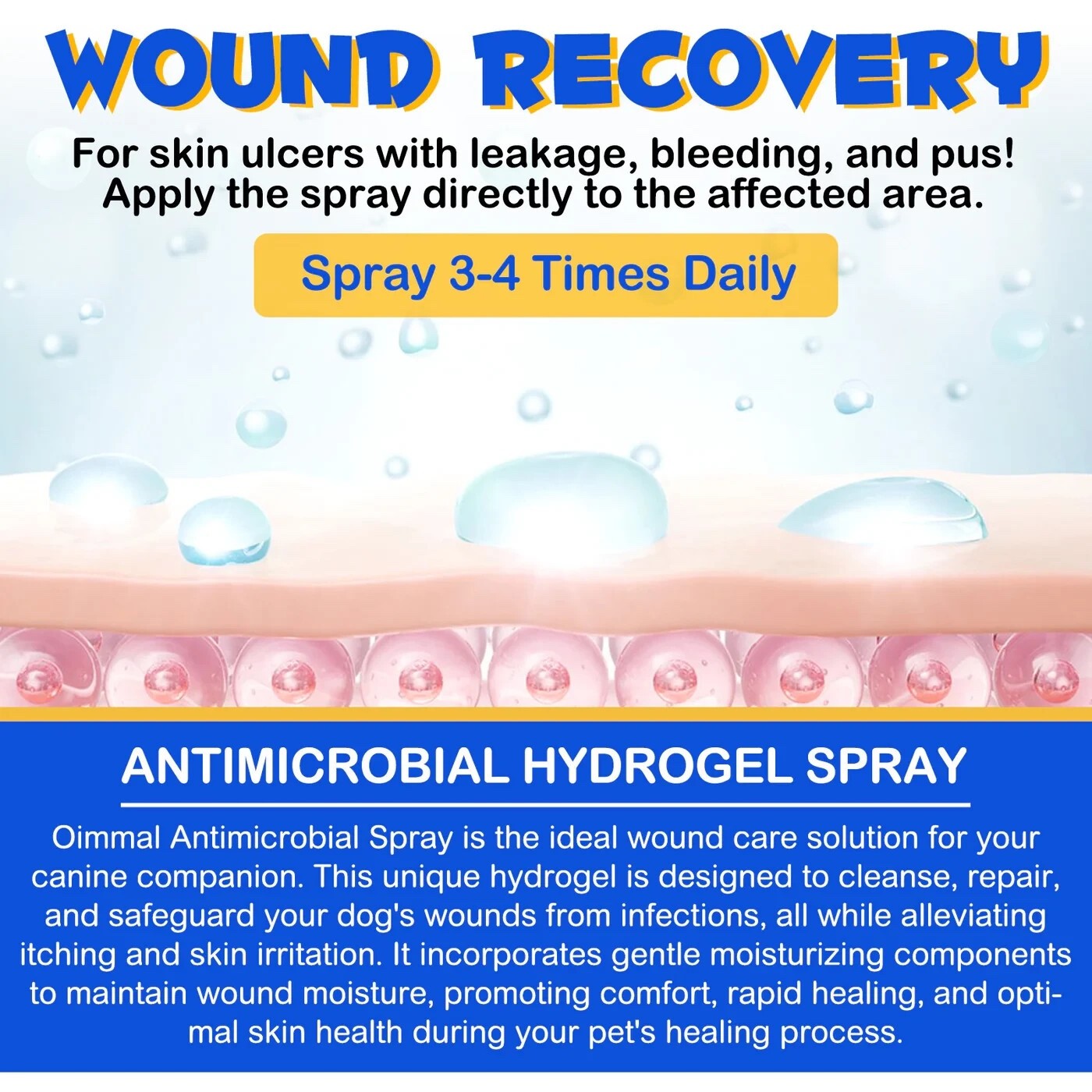 Wound Healing For Dogs Spray Skin Irritation & Itching Lower Infection Risk
