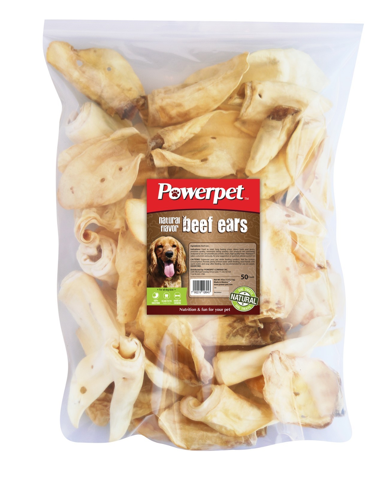 All Natural Beef Cow Ears DOG Treats 100 count Natural Flavor
