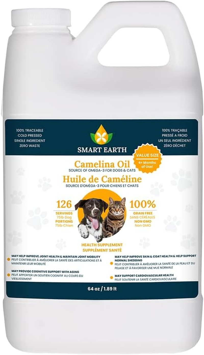 Camelina Oil for Dogs – Omega 3, 6, 9 Supplement for Healthy Skin, Shiny Coat &