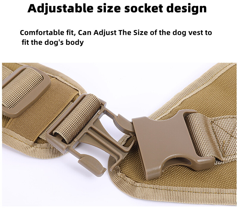 Military Tactical Dog Harness No-pull Heavy Duty MOLLE Training Service Dog Vest