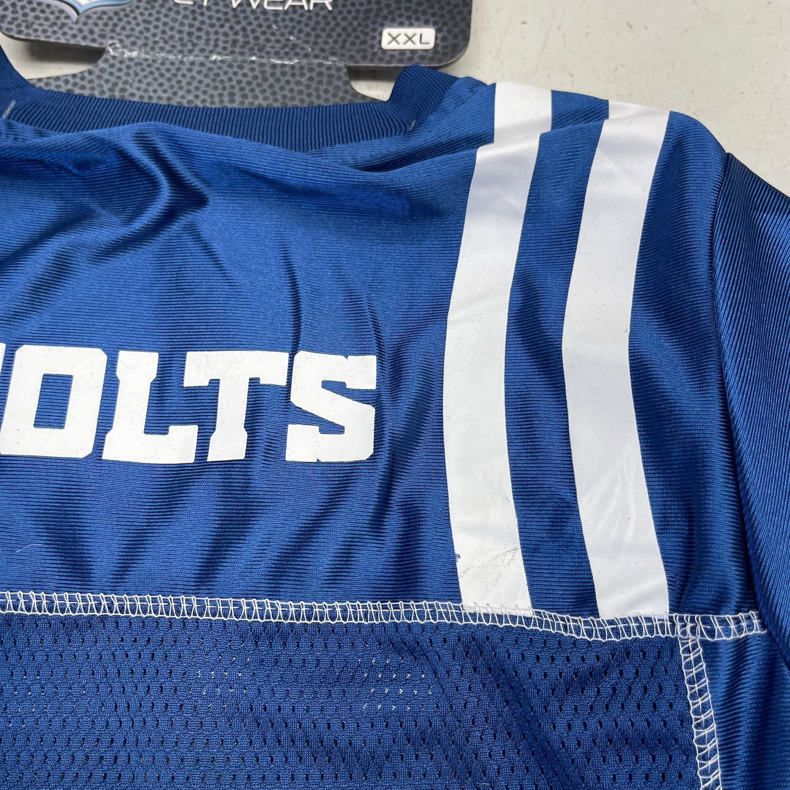 NFL Indianapolis Colts Blue Mesh Short Sleeve Pet Dog Jersey Size XXL Defects