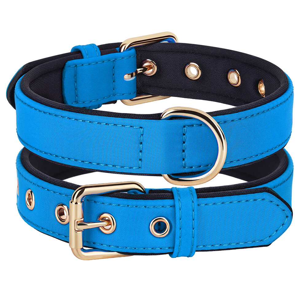 Personalized Nylon Dog Collar Custom Name Phone Print Soft Padded Adjustable S-L