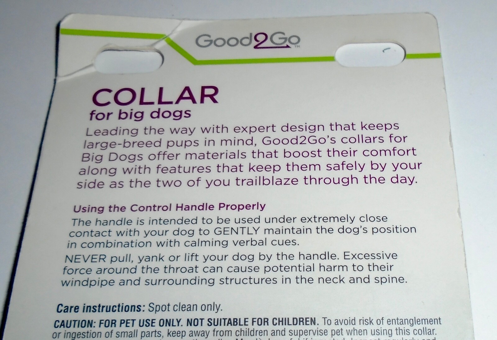 NWT Good2Go / BIG DOG COLLAR, BLACK ~ SIZE: XXL/XXXL 27-38 In