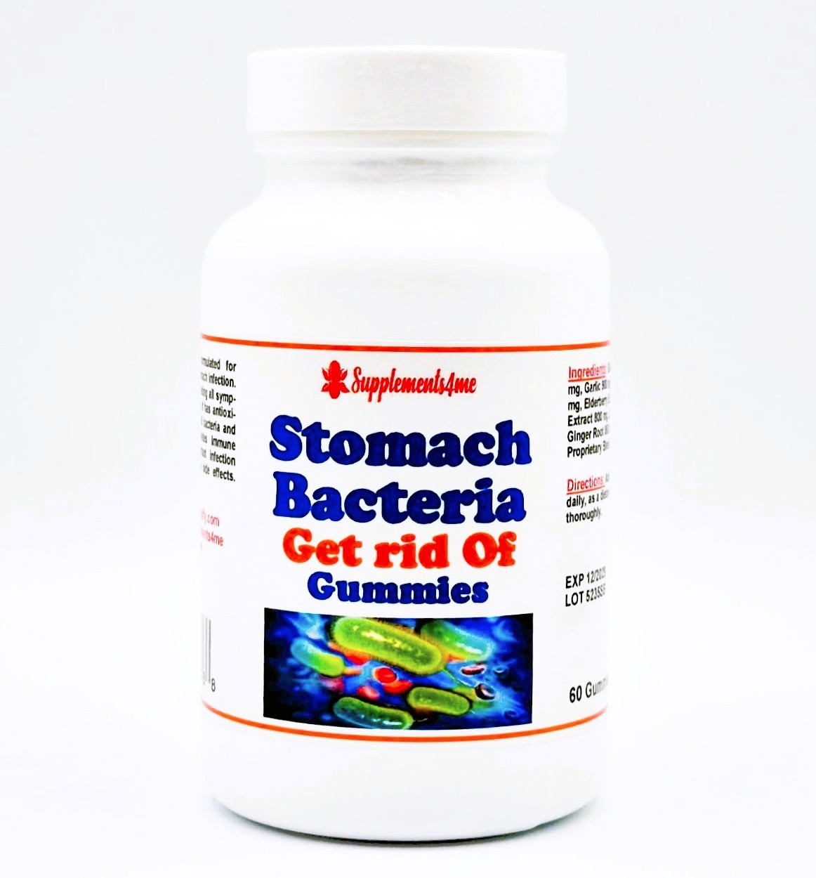 NATURAL HERBS FOR STOMACH BACTERIA – H. PYLORI IN GUMMIES – MADE IN USA