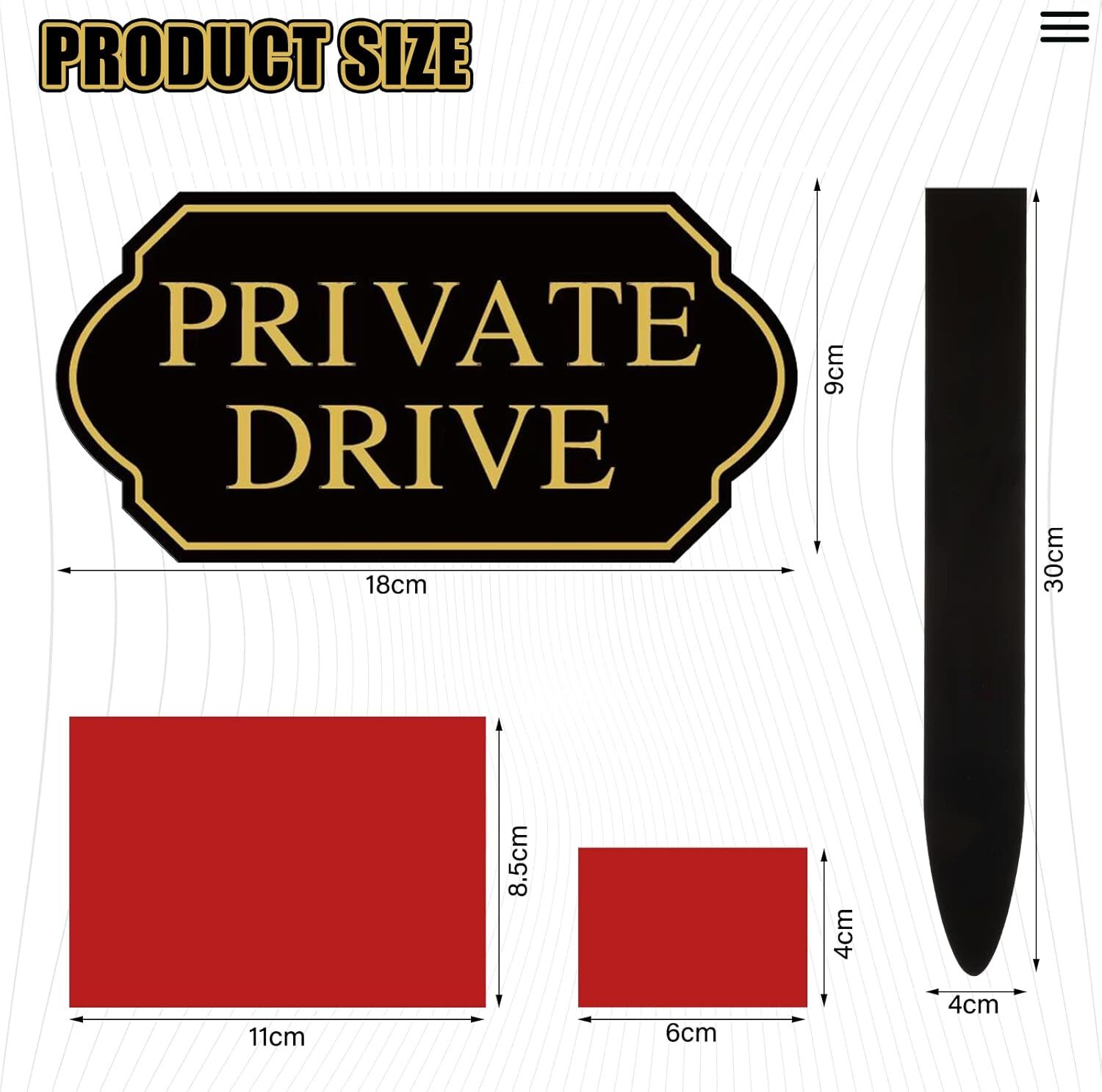 Oudain Private Drive Sign 7.09 x 3.54 Inch Small Black as picture shown