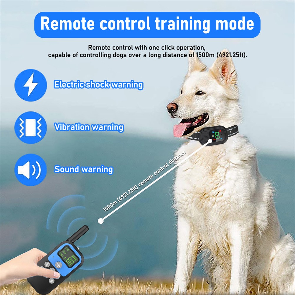1 Drag-1/2/3 Pet Dog Remote Control Anti Barking Collar Training Collar Shock