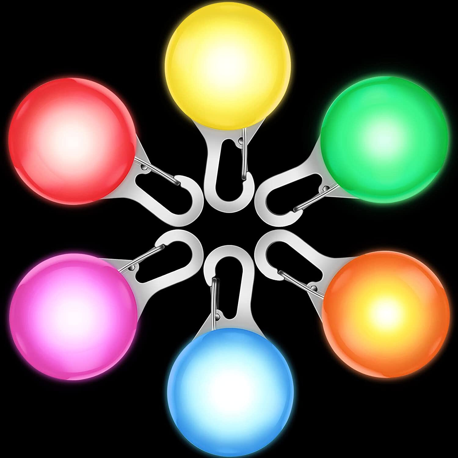 8x LED Dog Collar Light Clip On Pet Safety Night Flash Pendant Waterproof Tag