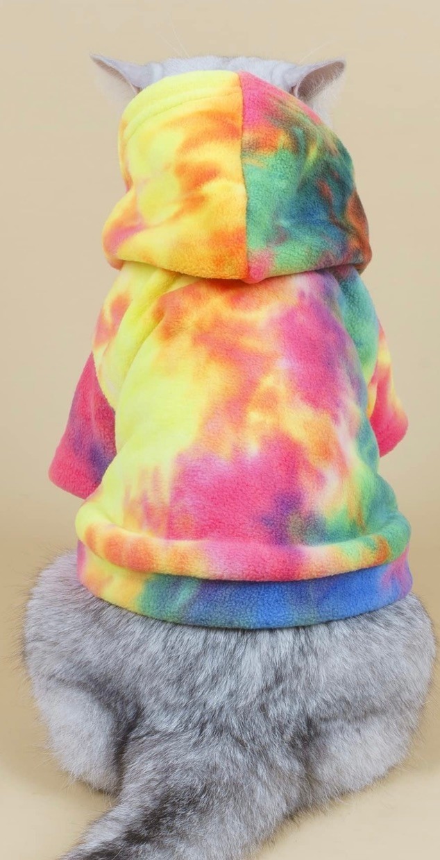 Tie Dye Terry/Fleece Hoodie Sweatshirt/Coat for Puppy/Dog/Cat Size XS, M or Lg