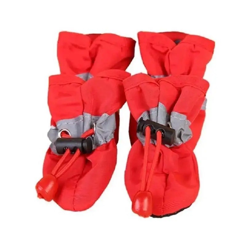 4pcs/set Waterproof Pet Dog Shoes Anti-slip Rain Boots Footwear for Small Cats D