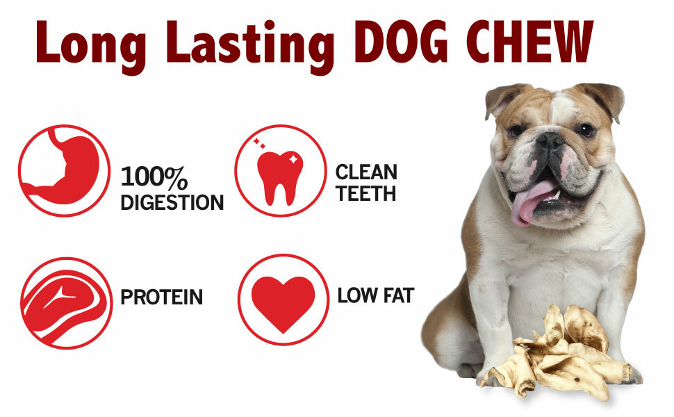 ALL NATURAL Beef Cow Ears DOG Treats 50 count Natural Flavor-BRC Certified