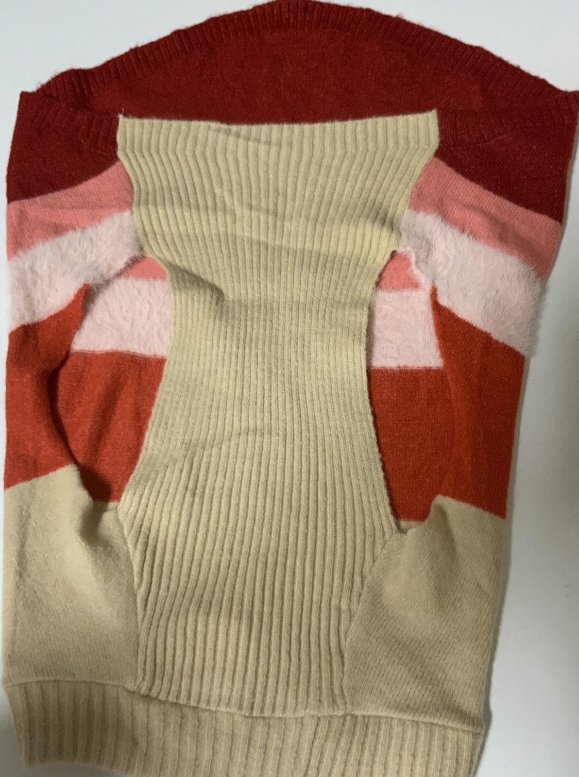 🔰 Boots & Barkley Fuzzy Stripe Dog Sweater – Multicolor XL 🆕 As Shown