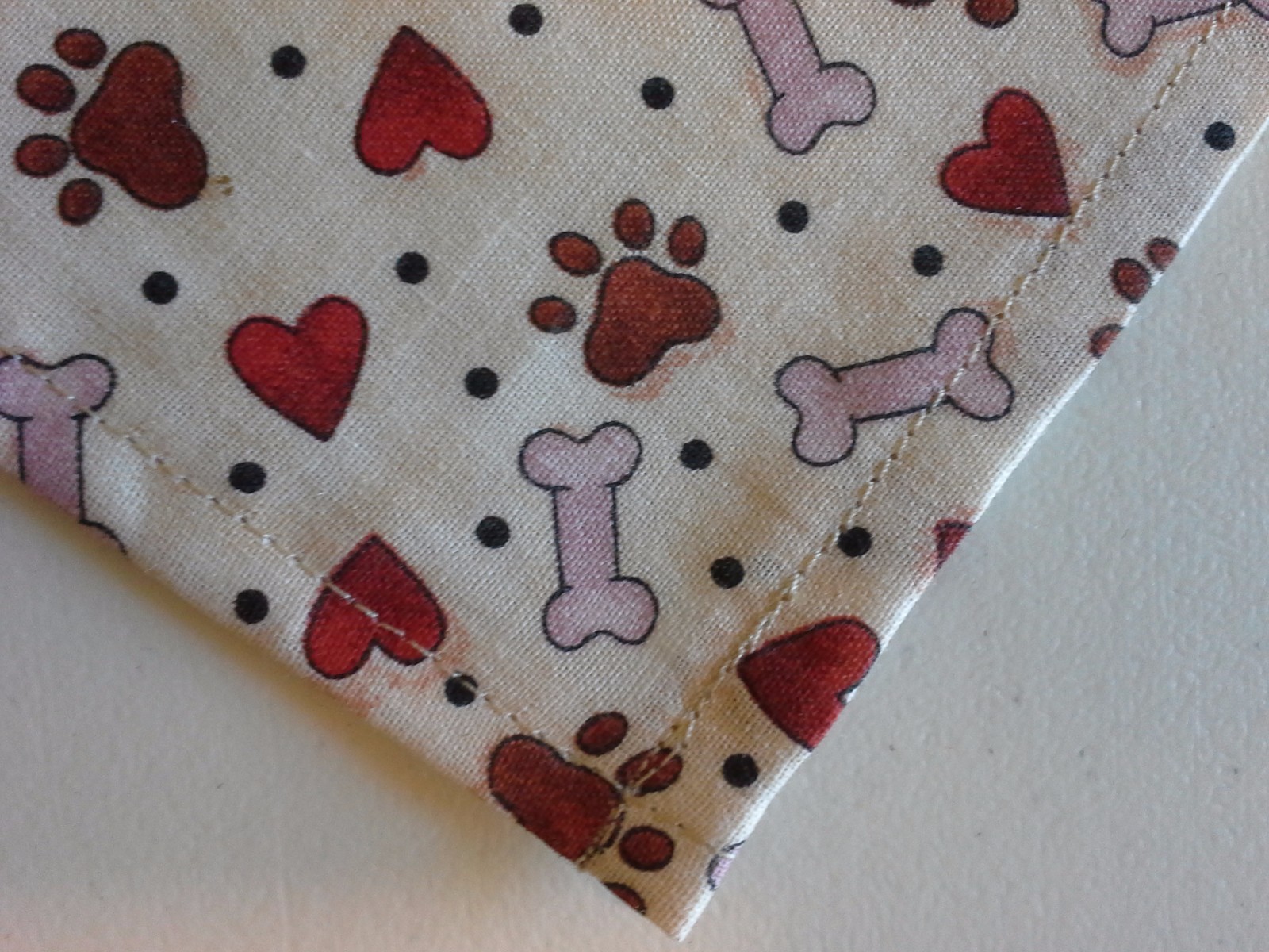 Dog Bandana/Scarf, Paw Prints, Hearts, Bones, Valentines, XS, S, M, L