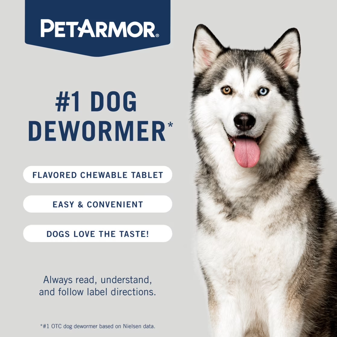 PetArmor 7 Way De-Wormer for Dogs, Oral Treatment for Tapeworm, Over 25 lbs