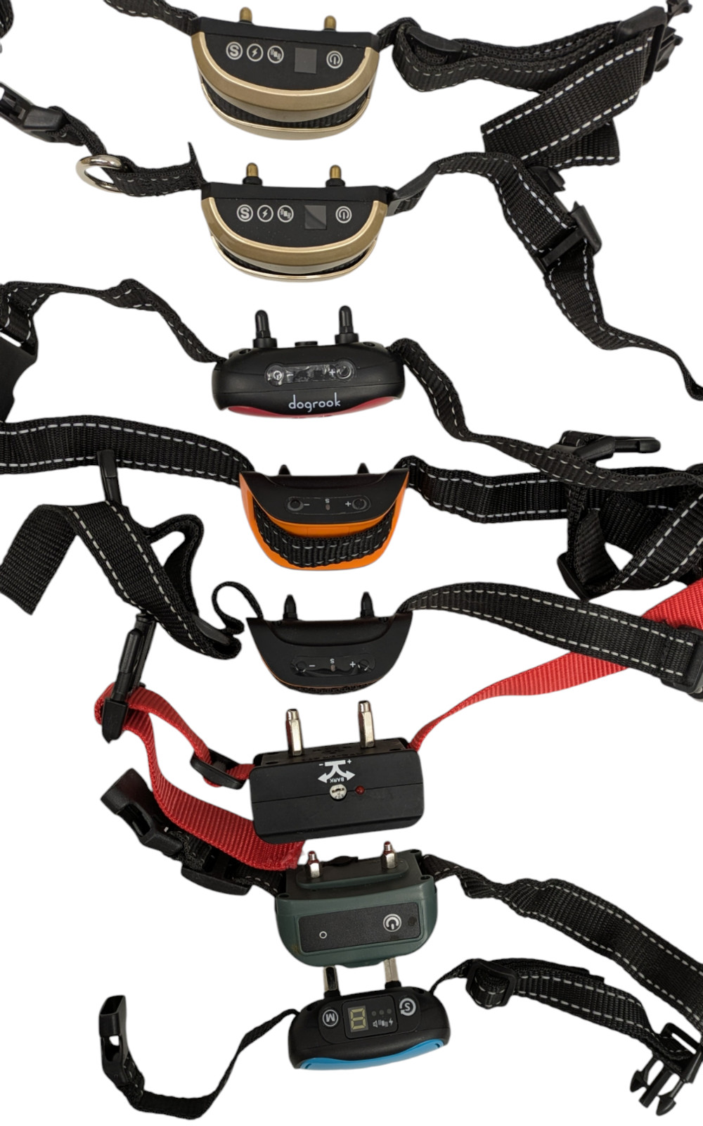 Lot of 8, Dog Training Bark Control Collar (As Shown)