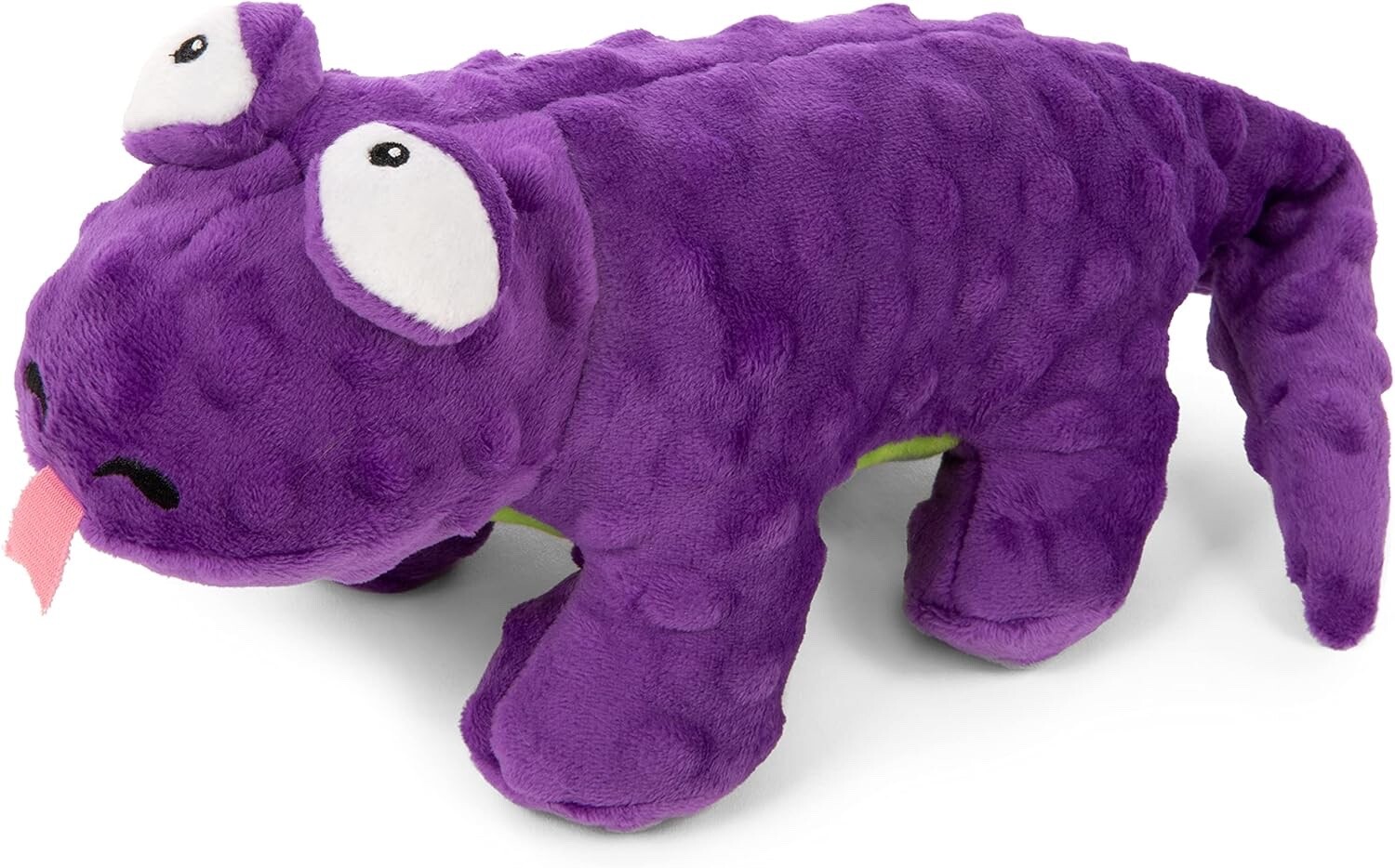 goDog Action Plush Lizard Animated Squeaky Dog Toy, Chew Guard Technology-Purple