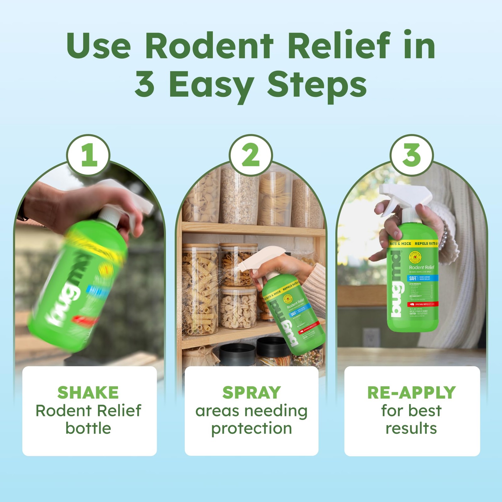 BugMD Peppermint Oil Spray for Rodents – 16oz 16 Fl Oz (Pack of 1), White