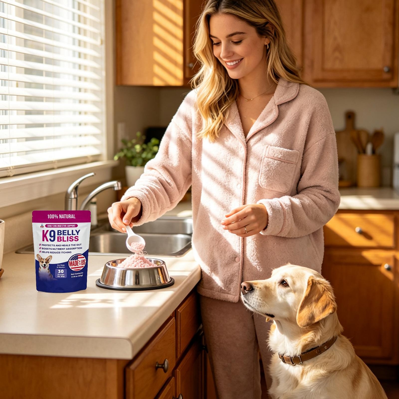 K9 Belly Bliss Dog Probiotic Powder 30 Scoops Gut Digestive Support
