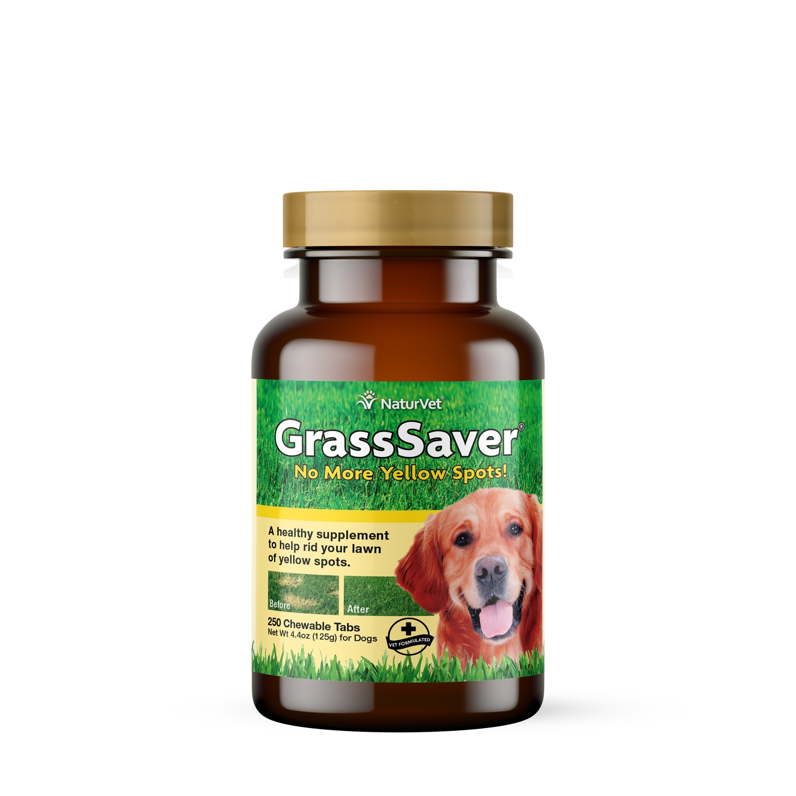 NaturVet GrassSaver For Dogs Get Rid of Yellow Lawn Spots 250 Chewable Tablets