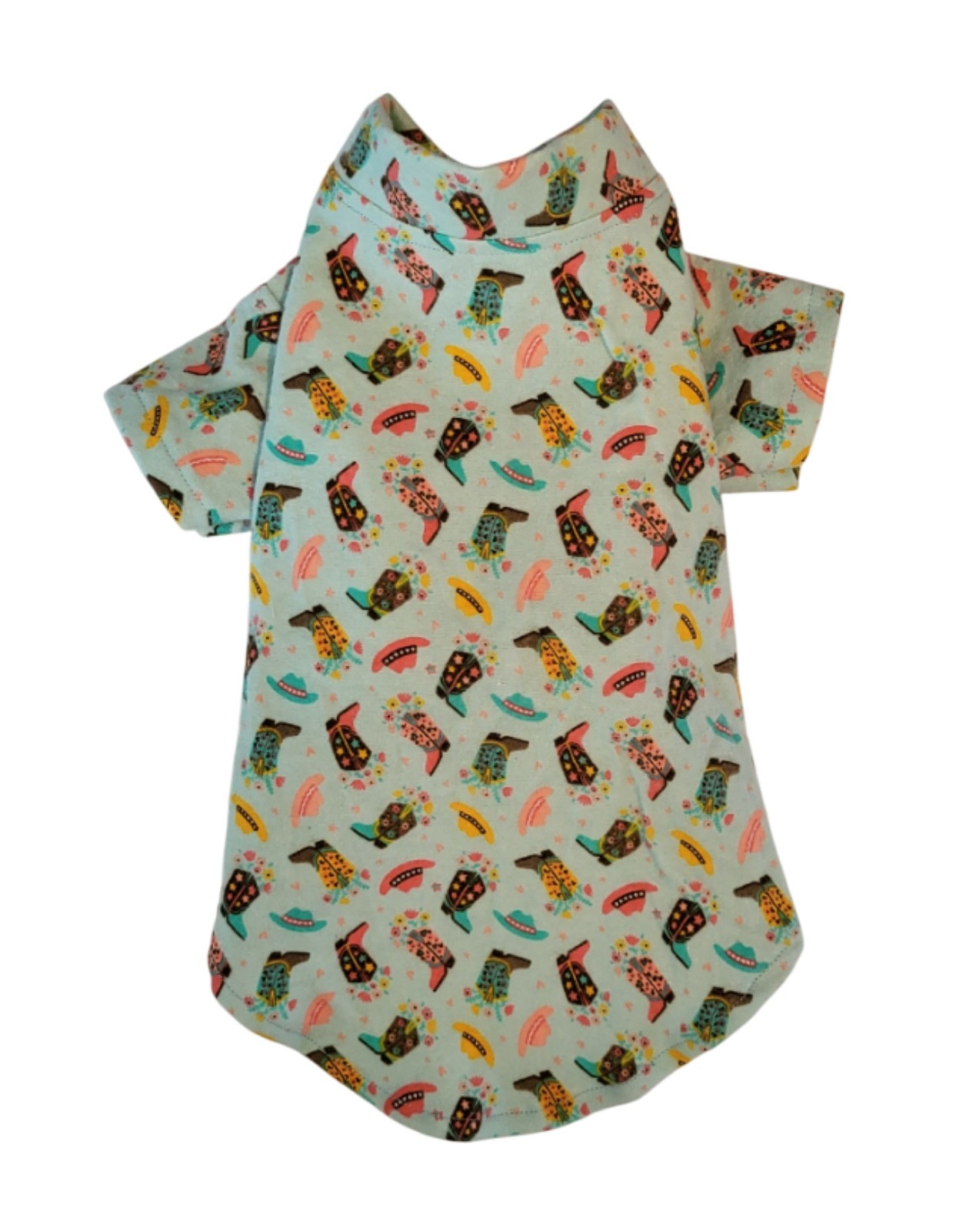Cowboy Boots & Hats Flannel Night Shirt Dog Teacup Puppy Pet Clothes 4xs – Large