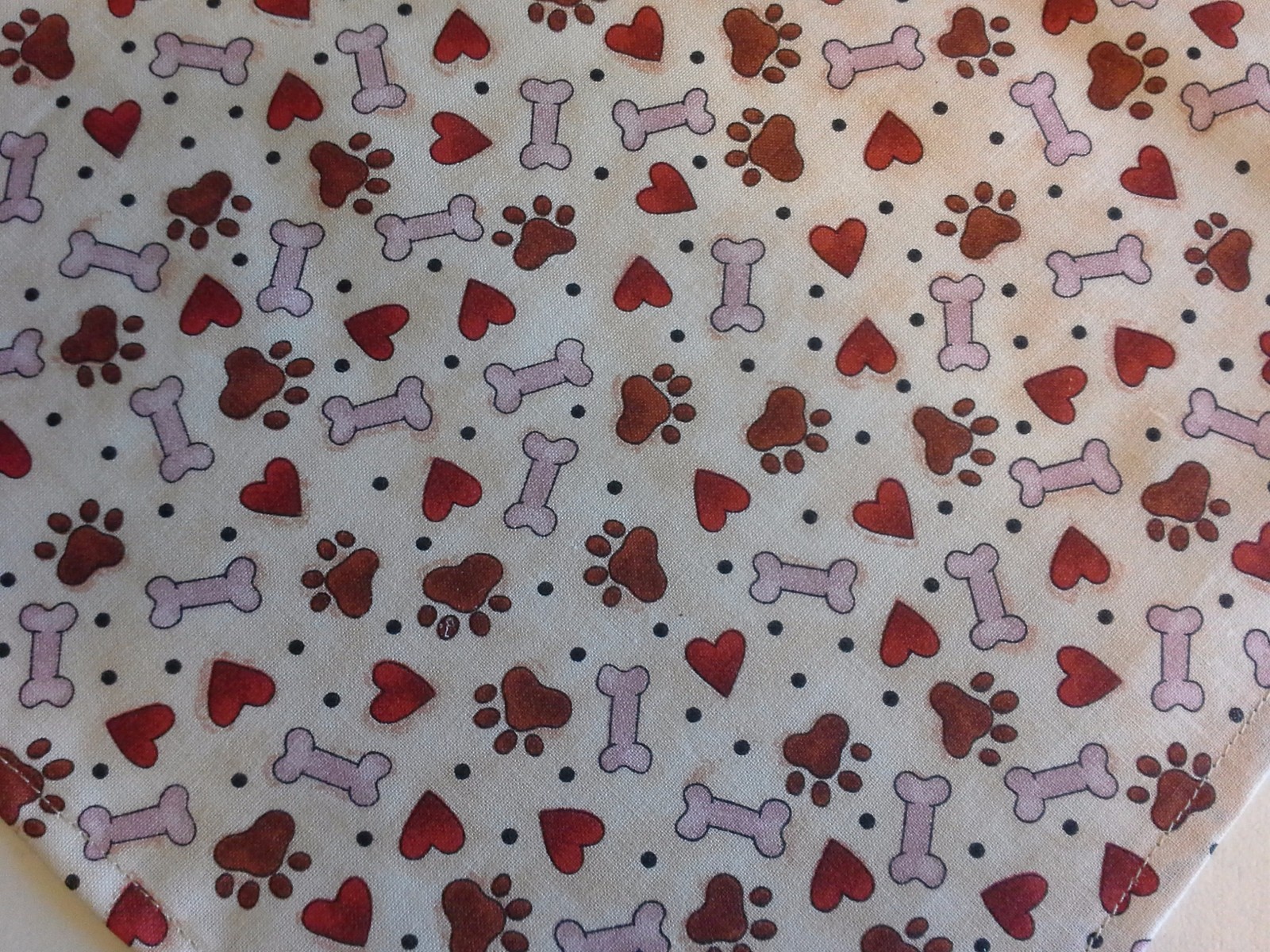 Dog Bandana/Scarf, Paw Prints, Hearts, Bones, Valentines, XS, S, M, L