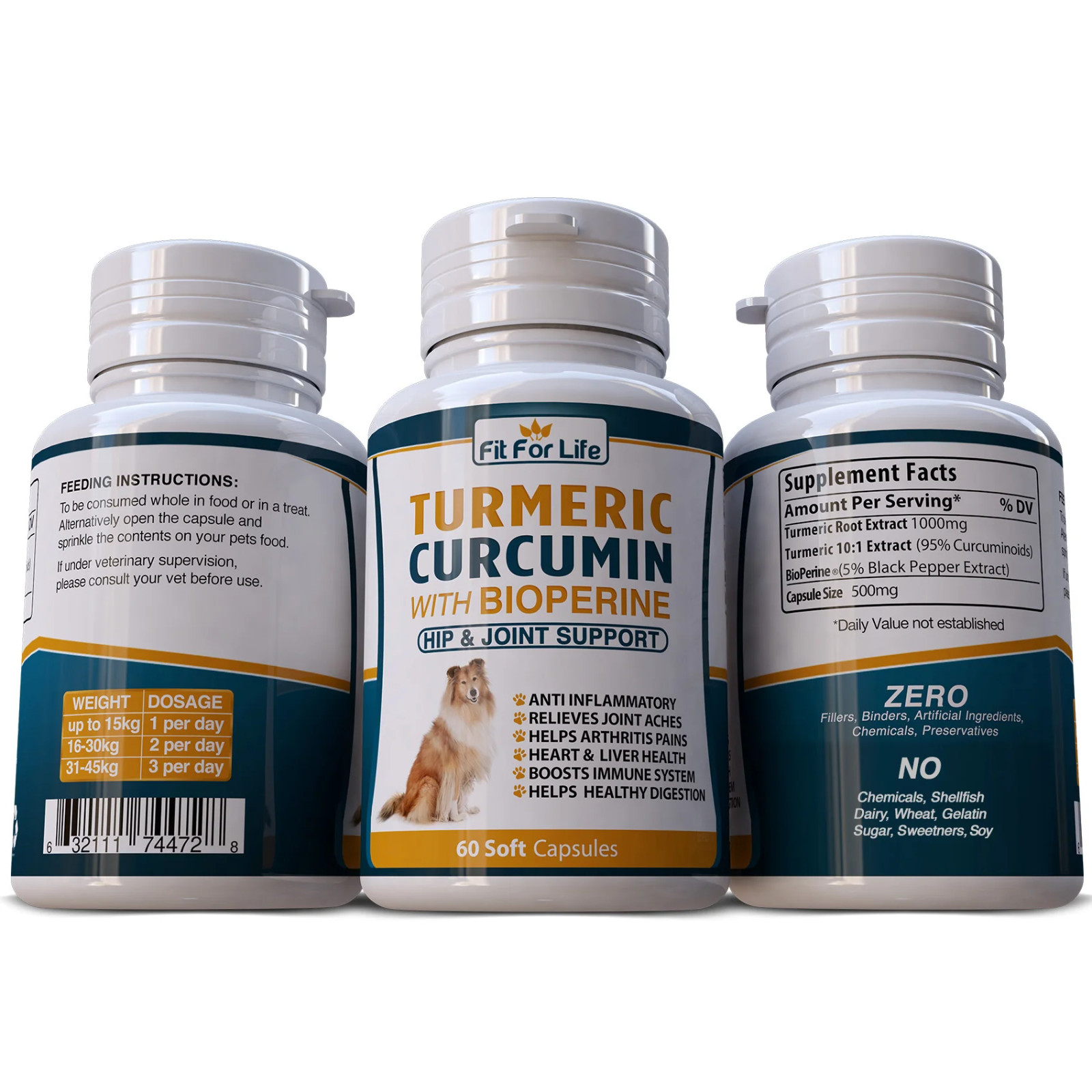 Turmeric Curcumin DOG Digestive JOINT SUPPORT SUPPLEMENTS Tumeric Pills Capsules