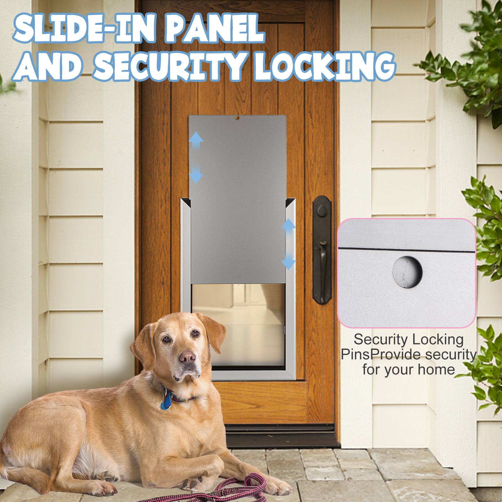 28X18 Extra Large Aluminum Pet Dog Door Magnetic Lockable Flap Screen Gate Frame