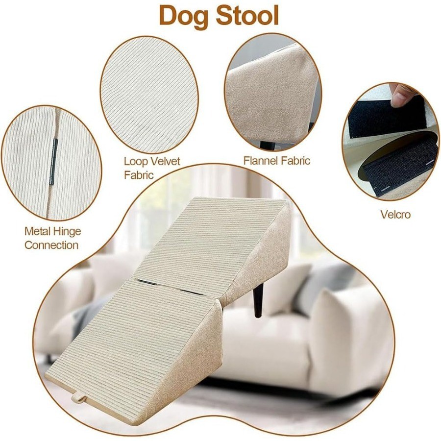 2-In-1, Foldable Separate Dog Ramp, Multi-Functional Heavy-Duty Pet Staircase