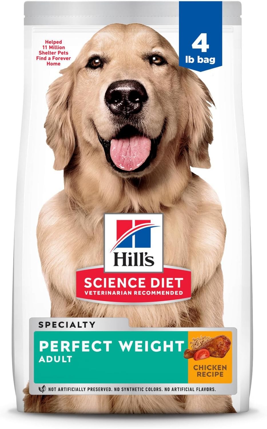 Hill’s Science Diet Perfect Weight, Adult 1-6, 4 Pound (Pack of 1), White