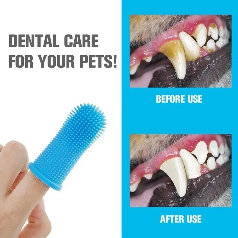 Soft Silicone Finger Toothbrush for Dogs & Cats Dental Care Breath Cleaning Tool