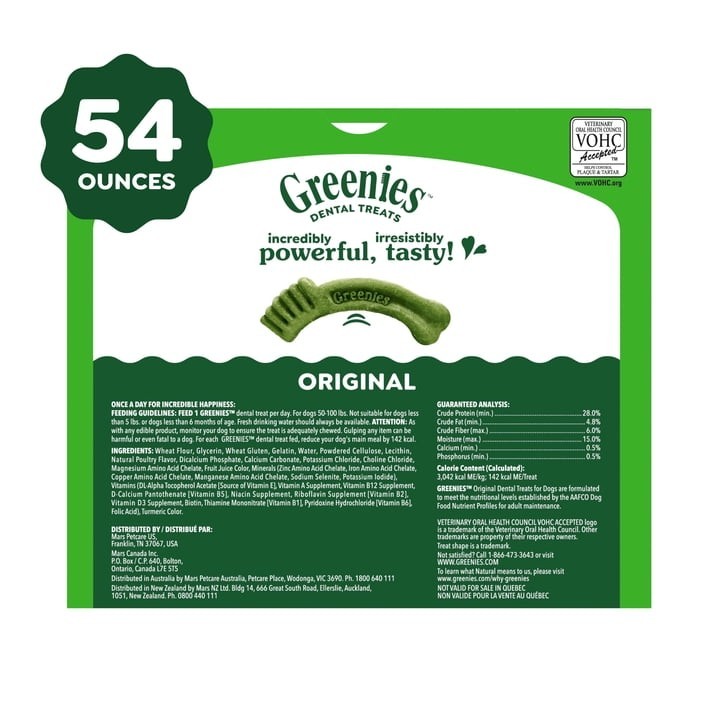 GREENIES Original Large Dog Natural Dental Treats – 54 Oz 34 Count
