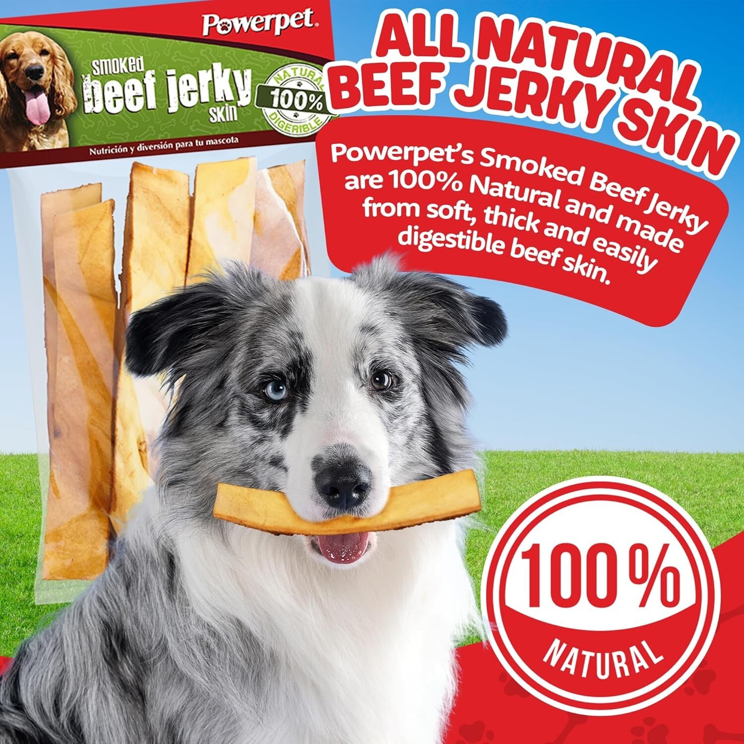All Natural Smoked Beef Jerky Skin 8oz- Premium Dog Treats-FDA&USDA APPROVED-BRC
