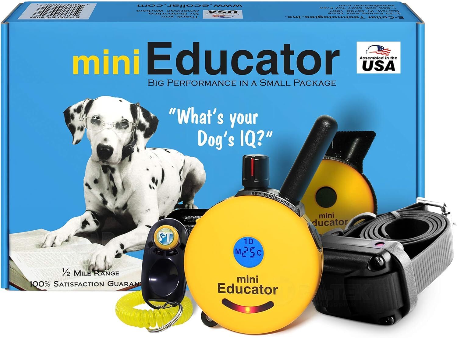 Yellow ET-300-1/2 Mile Mini Educator E-Collar – With Dog Training Clicker