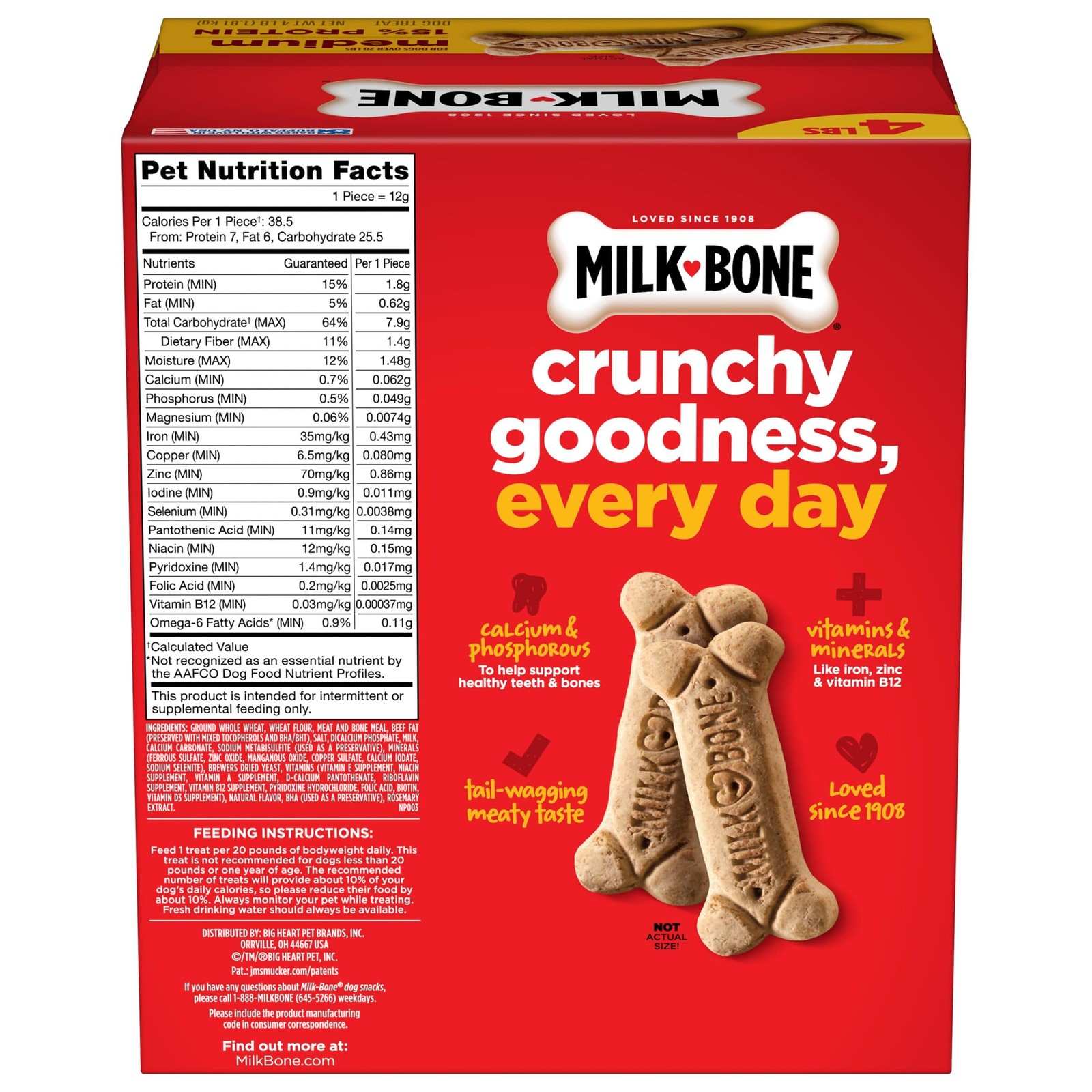 Milk-Bone Crunchy Medium Dog Treats, 4 Lb. Box, Original 4 Pound (Pack of 1)